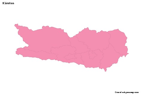 Contoh Peta untuk Kärnten (merah jambu,garis besar)