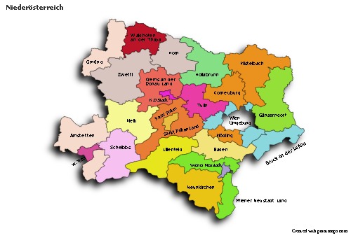 Sample Maps for Niederösterreich (colored,shadowy)