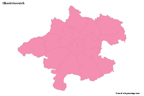 Oberösterreich için Örnek Haritalar (pembe,anahat)
