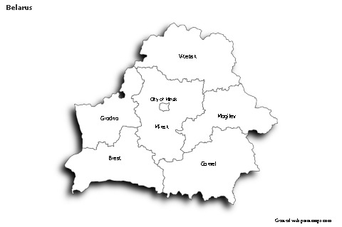 Sample Maps for Belarus (black-white,shadowy)