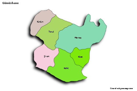 Sample Maps for Gümüshane (colored,shadowy)