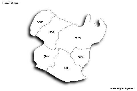 Sample Maps for Gümüshane (black-white,shadowy)
