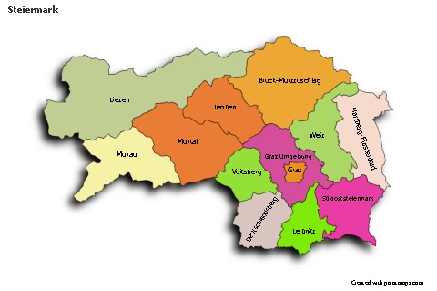 Sample Maps for Steiermark (colored,shadowy)