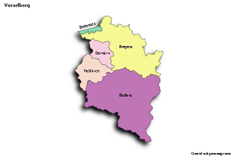 Contoh Peta untuk Vorarlberg (berwarna,bayangan)