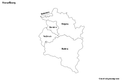 Contoh Peta untuk Vorarlberg (hitam-putih)