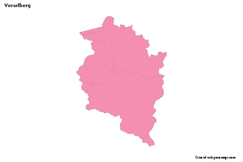 Contoh Peta untuk Vorarlberg (merah jambu,garis besar)
