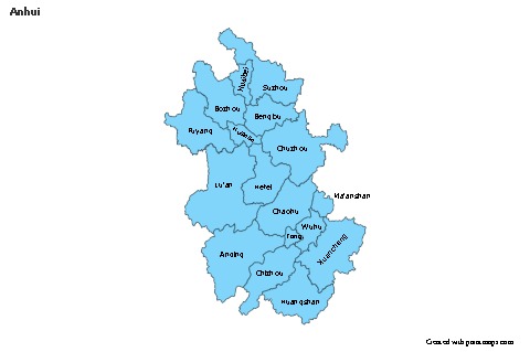 Contoh Peta untuk Anhui (biru)