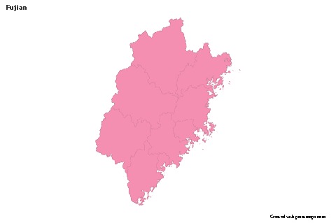 Mapas de muestra para Fujian (rosa,contorno)