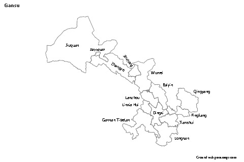 Mapas de muestra para Gansu (blanco-negro)