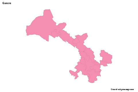 Mapas de muestra para Gansu (rosa,contorno)