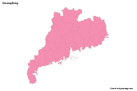 Mapas de muestra para Guangdong (rosa,contorno)