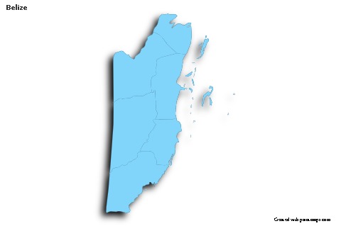 Sample Maps for Belize (blue,outline,shadowy)