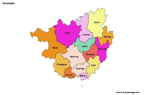 Contoh Peta untuk Guangxi (berwarna)