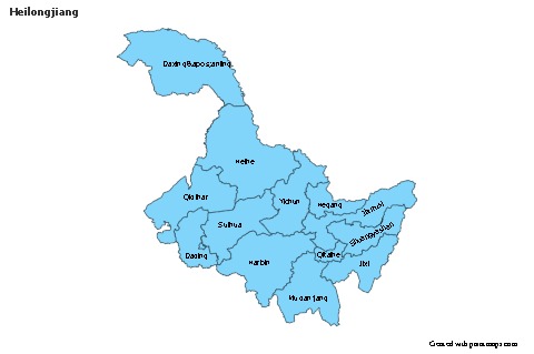 Contoh Peta untuk Heilongjiang (biru)