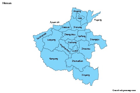 Contoh Peta untuk Henan (biru)
