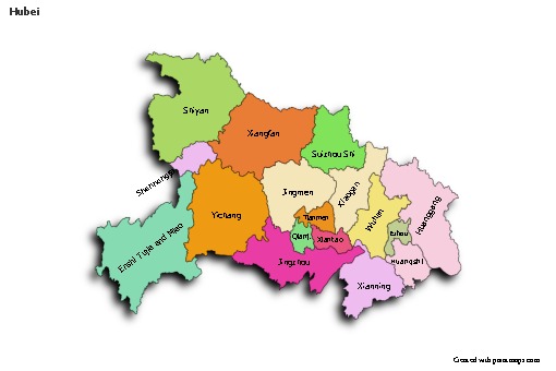 Sample Maps for Hubei (colored,shadowy)