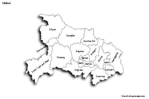 Sample Maps for Hubei (black-white,shadowy)