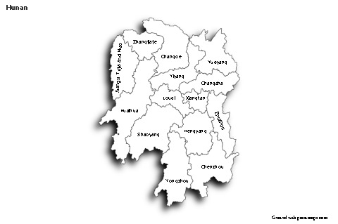 Sample Maps for Hunan (black-white,shadowy)
