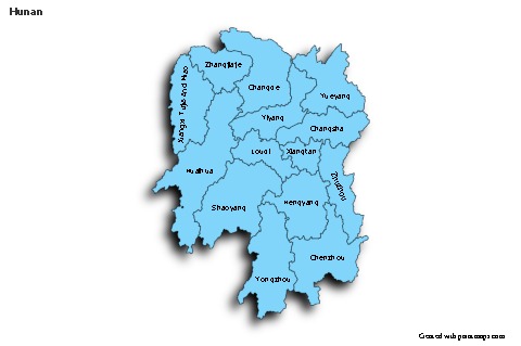 Sample Maps for Hunan (blue,shadowy)