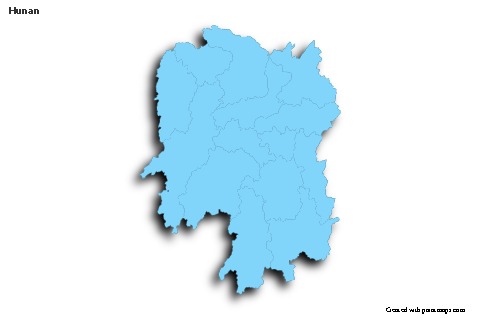 Sample Maps for Hunan (blue,outline,shadowy)