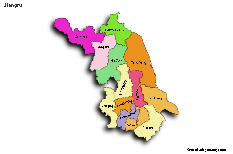 Sample Maps for Jiangsu (colored,shadowy)