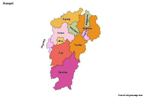 Jiangxi için Örnek Haritalar (renkli)