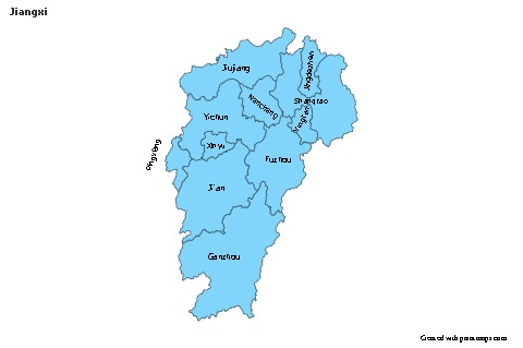 Jiangxi için Örnek Haritalar (mavi)