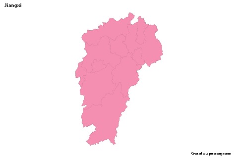 Jiangxi için Örnek Haritalar (pembe,anahat)