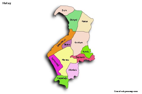 Sample Maps for Hatay (colored,shadowy)