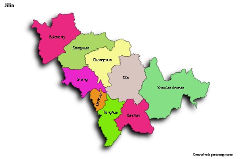 Sample Maps for Jilin (colored,shadowy)