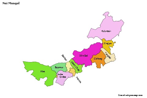 Sample Maps for Nei Mongol (colored)