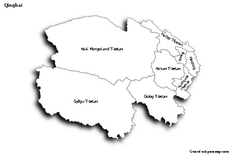 Sample Maps for Qinghai (black-white,shadowy)