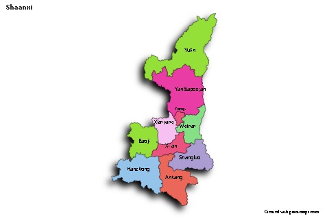 Sample Maps for Shaanxi (colored,shadowy)