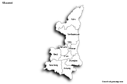 Sample Maps for Shaanxi (black-white,shadowy)