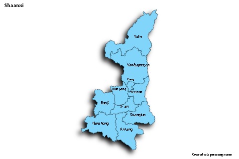 Sample Maps for Shaanxi (blue,shadowy)