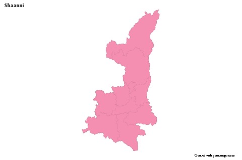 Sample Maps for Shaanxi (pink,outline)