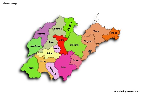 Sample Maps for Shandong (colored,shadowy)