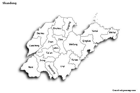 Sample Maps for Shandong (black-white,shadowy)