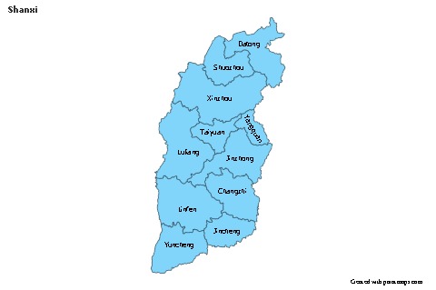 Contoh Peta untuk Shanxi (biru)