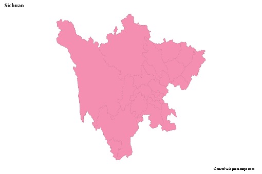 Mapas de muestra para Sichuan (rosa,contorno)