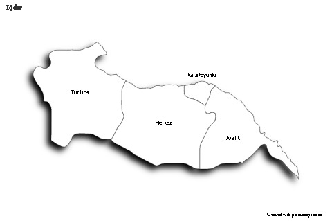 Sample Maps for Iğdır (black-white,shadowy)