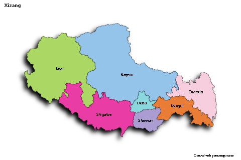Sample Maps for Xizang (colored,shadowy)