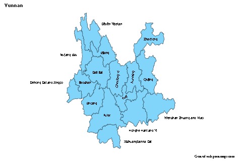 Mapas de muestra para Yunnan (azul)