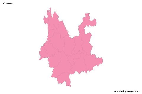 Mapas de muestra para Yunnan (rosa,contorno)
