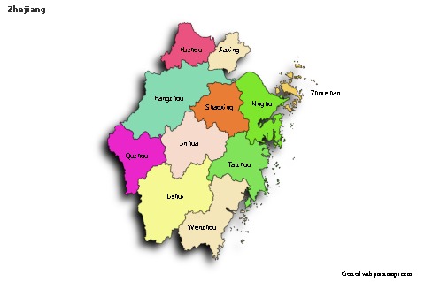 Sample Maps for Zhejiang (colored,shadowy)