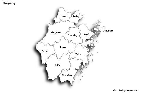 Sample Maps for Zhejiang (black-white,shadowy)