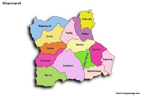 Contoh Peta untuk Blagoevgrad (berwarna,bayangan)