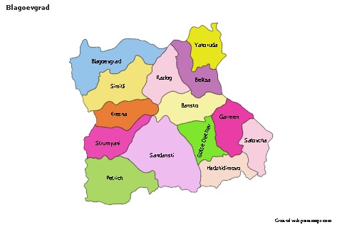 Contoh Peta untuk Blagoevgrad (berwarna)