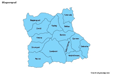Contoh Peta untuk Blagoevgrad (biru)