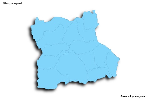 Contoh Peta untuk Blagoevgrad (biru,garis luar,bayangan)